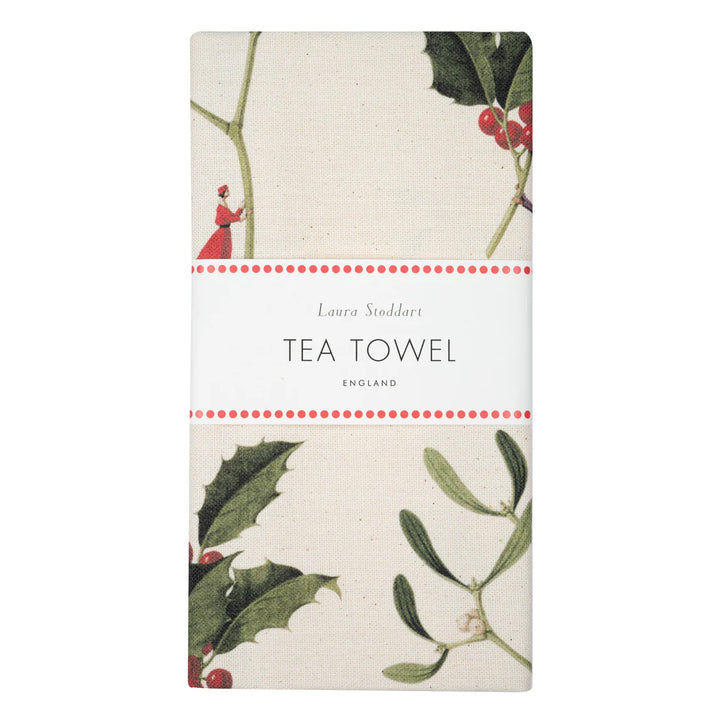 Holly & Mistletoe Tea Towel