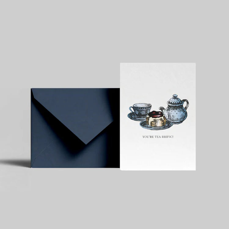 You're Tea-Riffic!  Cream Tea Greeting Card