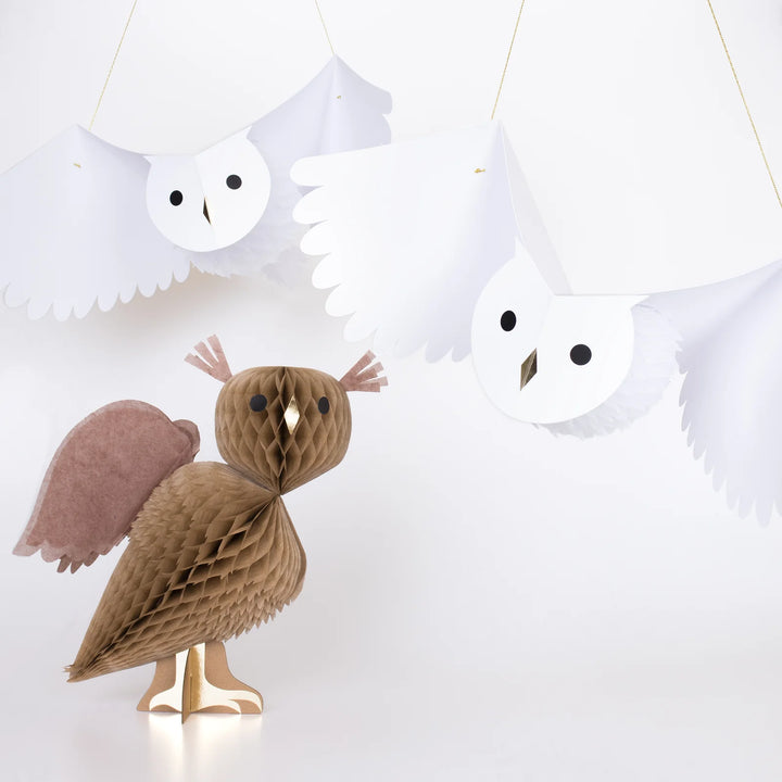 Honeycomb Owls Decorations