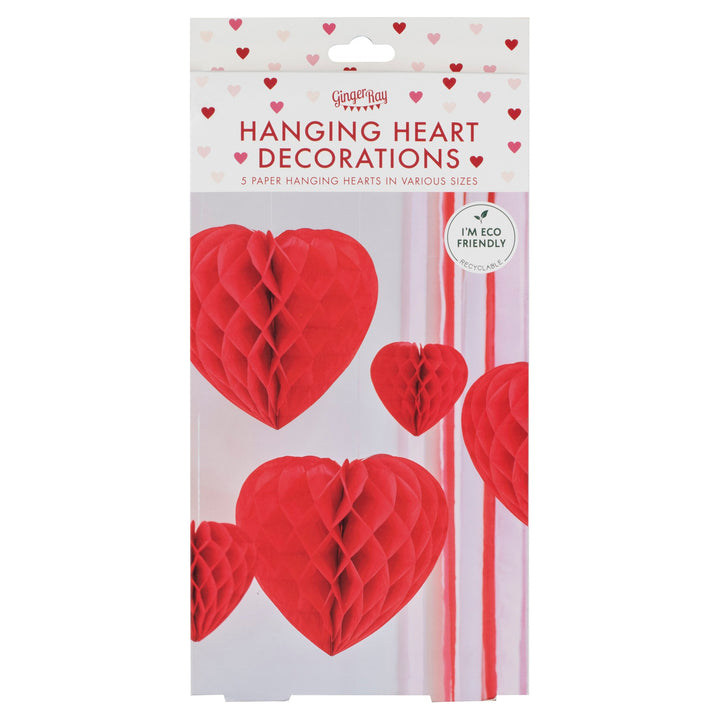 Honeycomb Hanging Heart Decorations