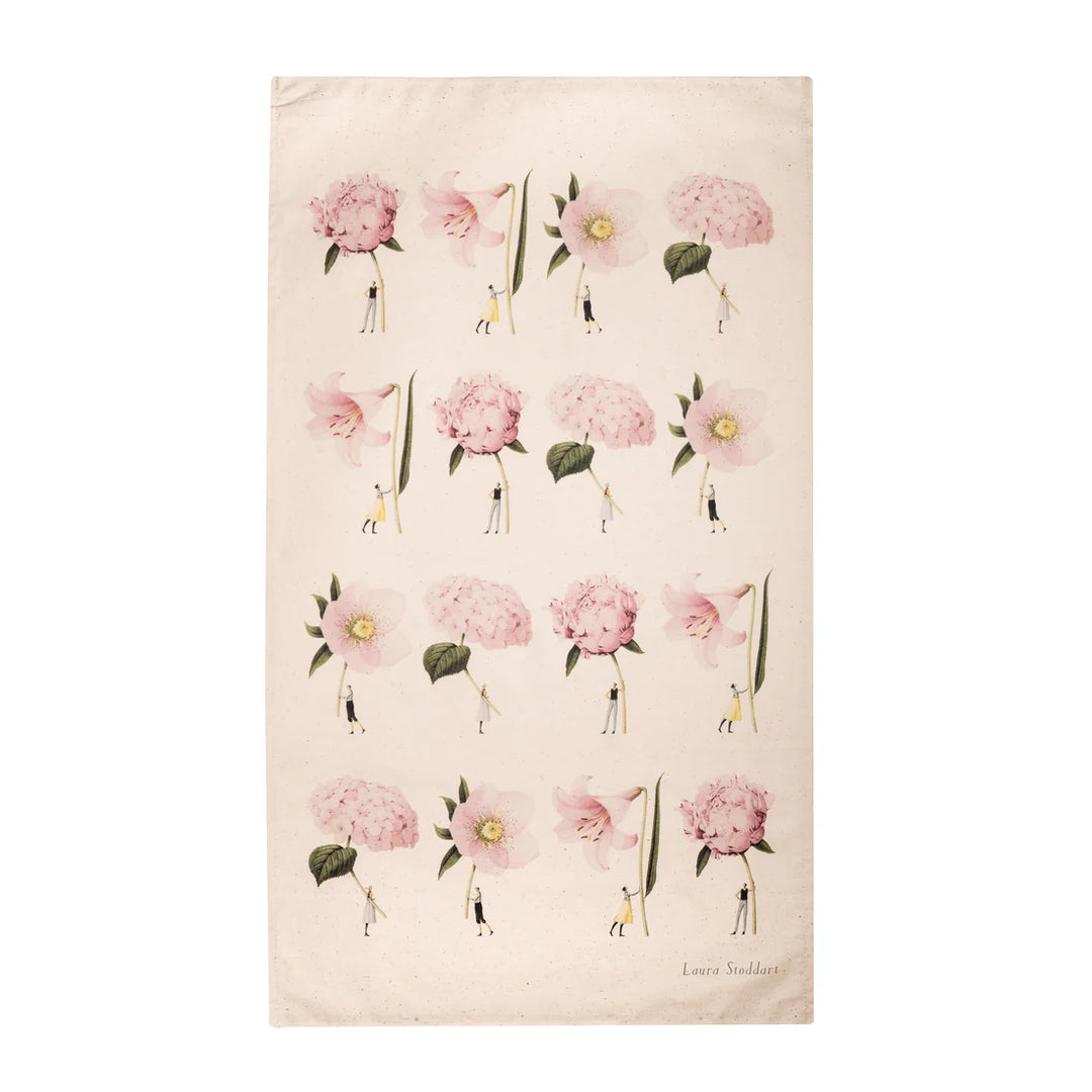 In Bloom Pink Multi Flowers Tea Towel