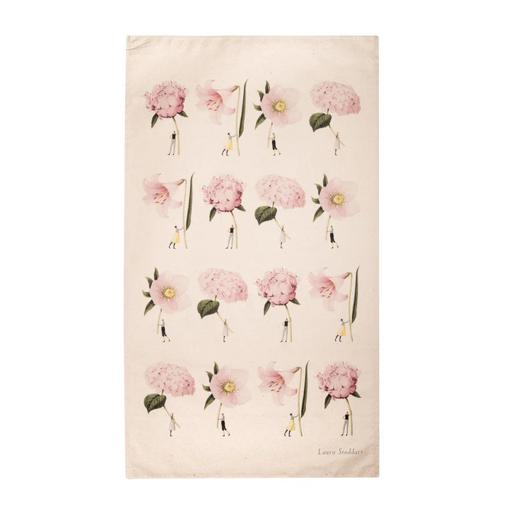 In Bloom Pink Multi Flowers Tea Towel
