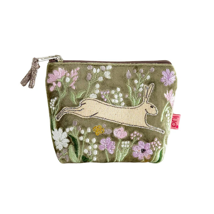 Hare & Flowers Velvet Mini Purse