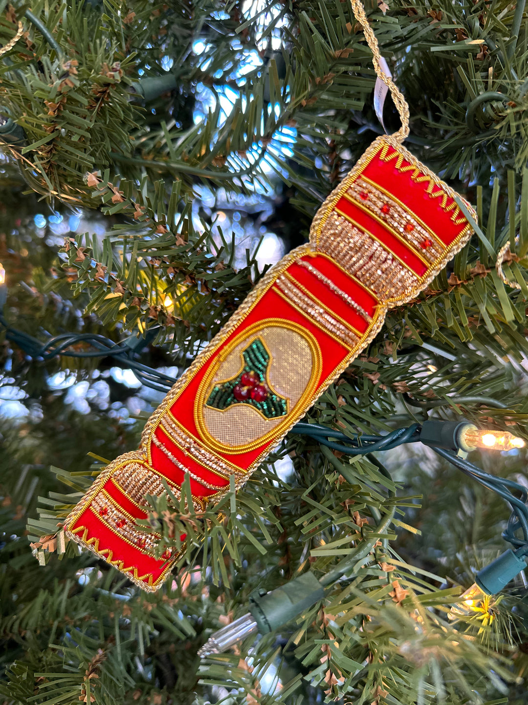 Christmas Cracker with Holly Decoration by Tinker Tailor London