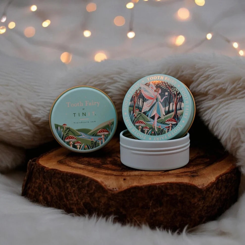 Tooth Fairy Tin and Cotton Bag - Turquoise