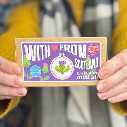 'With Love From Scotland' Mini Matchbox Cross Stitch Kit