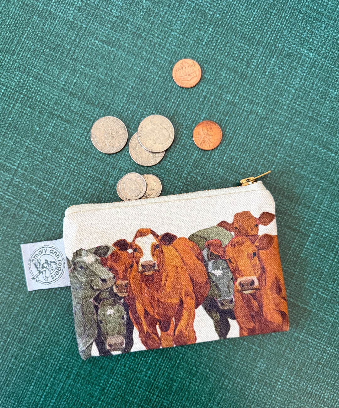 Fat Cattle Coin Purse by Mary Ann Rogers
