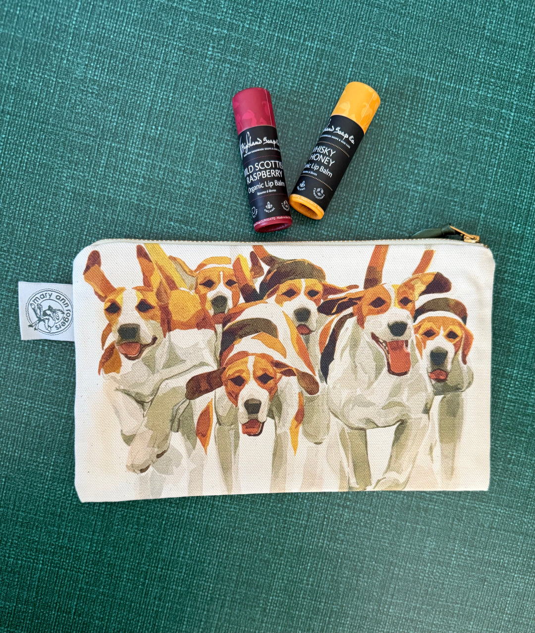 Hounds Cosmetic Bag by Mary Ann Rogers