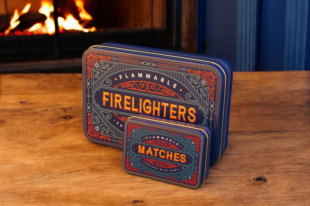"Blue Firelighter" Storage Tin