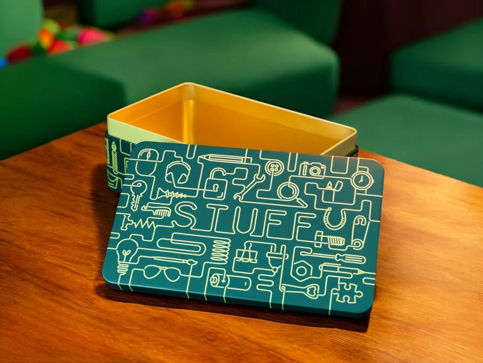 "Sage/Deep Teal" General Storage Tin