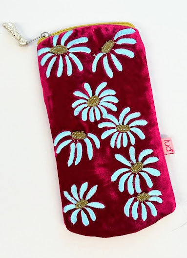 Daisies Velvet Glasses Case