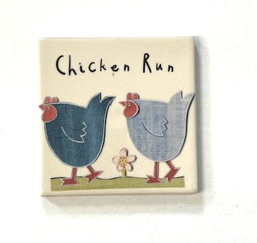 Chicken Run Coaster by Moorland Pottery