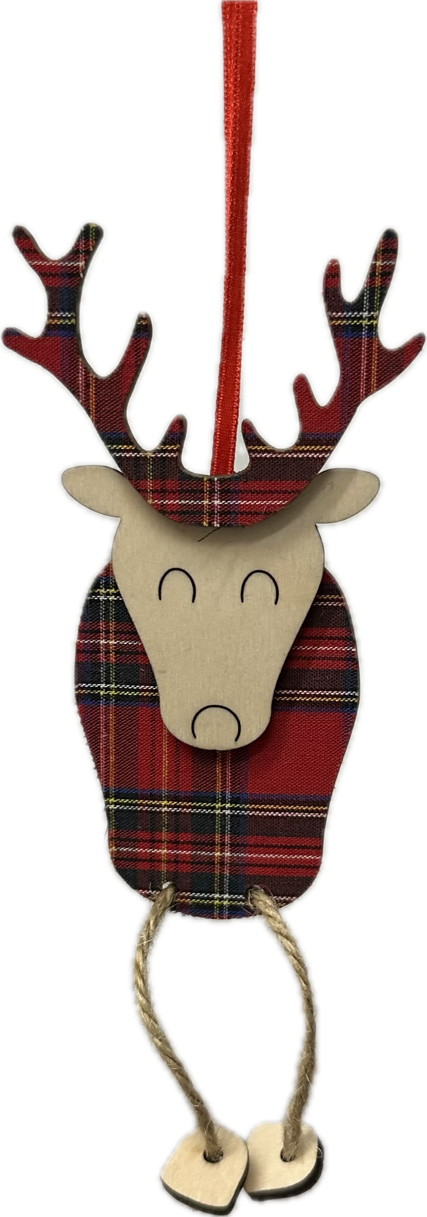 Wooden Ronnie the Reindeer Decoration