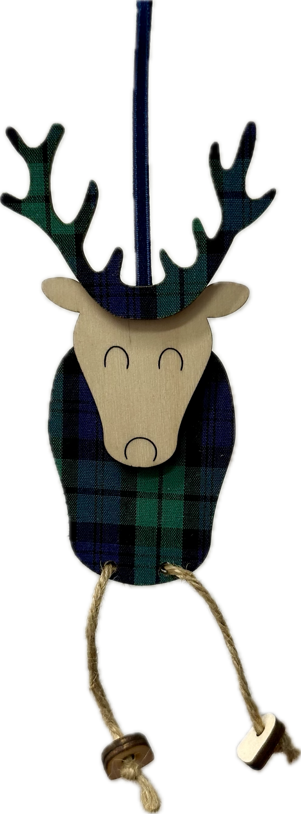 Wooden Ronnie the Reindeer Decoration