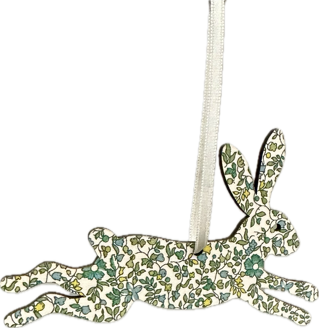 Wooden Leaping Hare Decoration