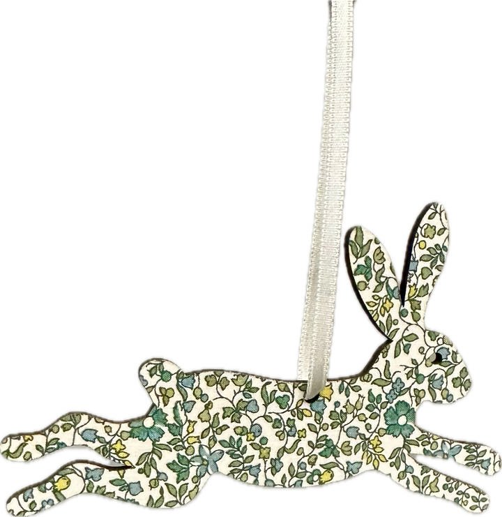 Wooden Leaping Hare Decoration