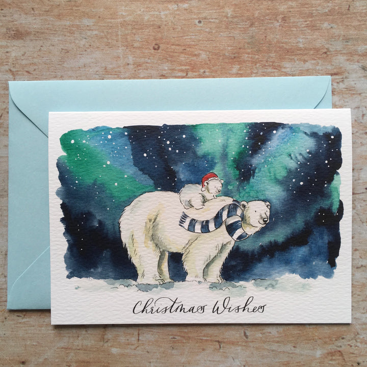 Polar Bear and Cub Christmas Card