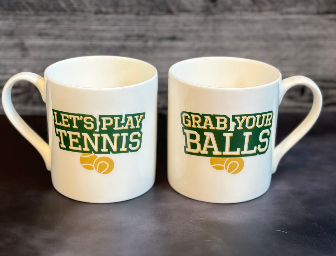 Let's Play Tennis Bone China Mug