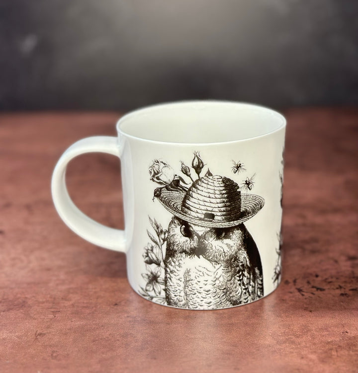 Sunday Best Owls Bone China Mug - White