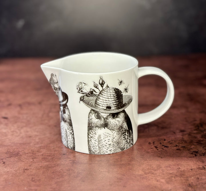 Sunday Best Owls Bone China Jug- White