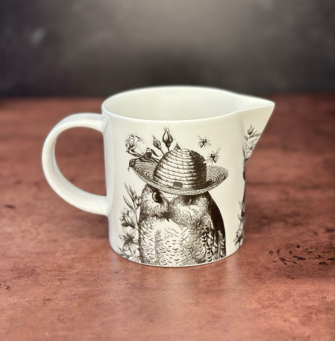 Sunday Best Owls Bone China Jug- White
