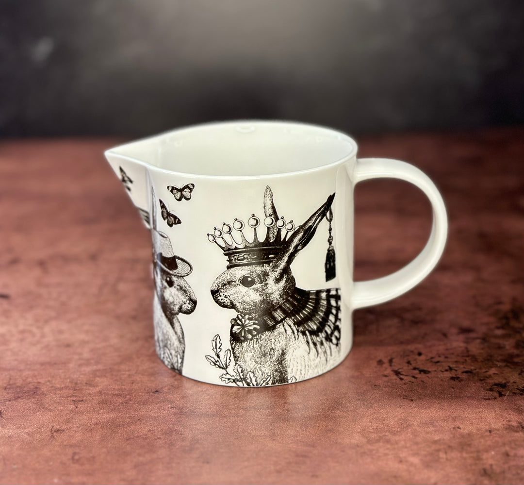 Sunday Best Rabbits Bone China Jug- White