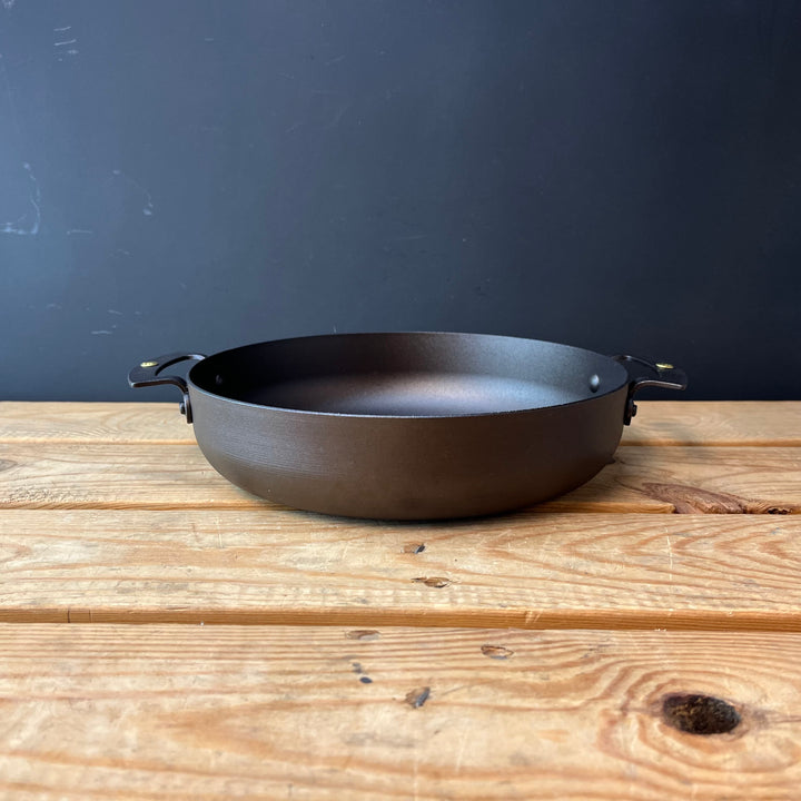 9 Inch Spun Iron Chef's Double Handled Prospector's Pan