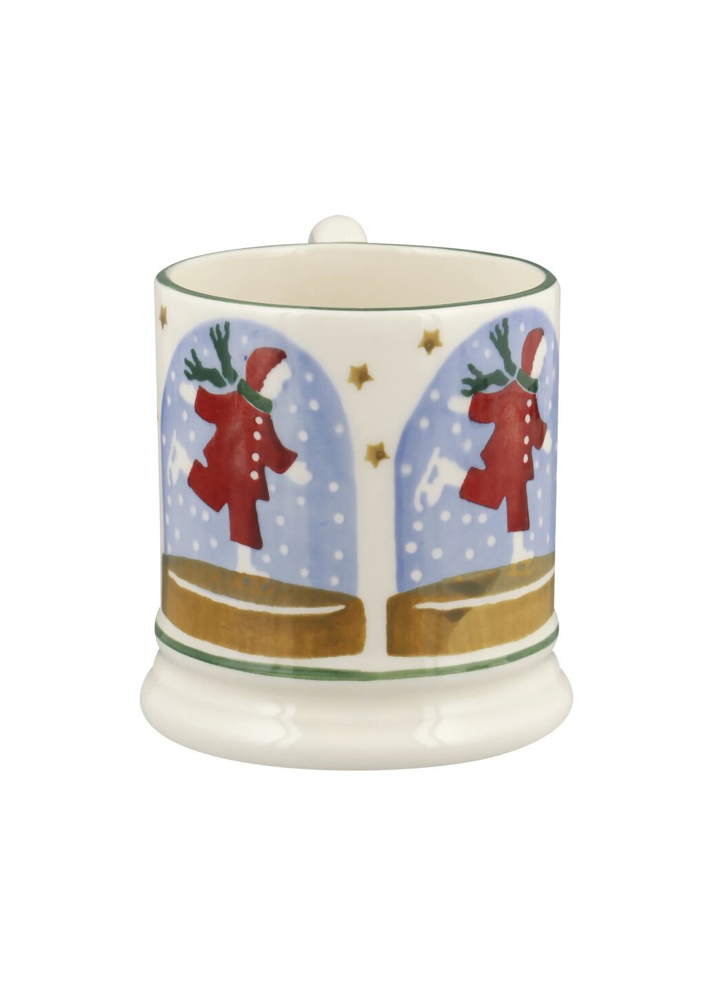 Ice Skater Snow Globe 1/2 Pint Mug
