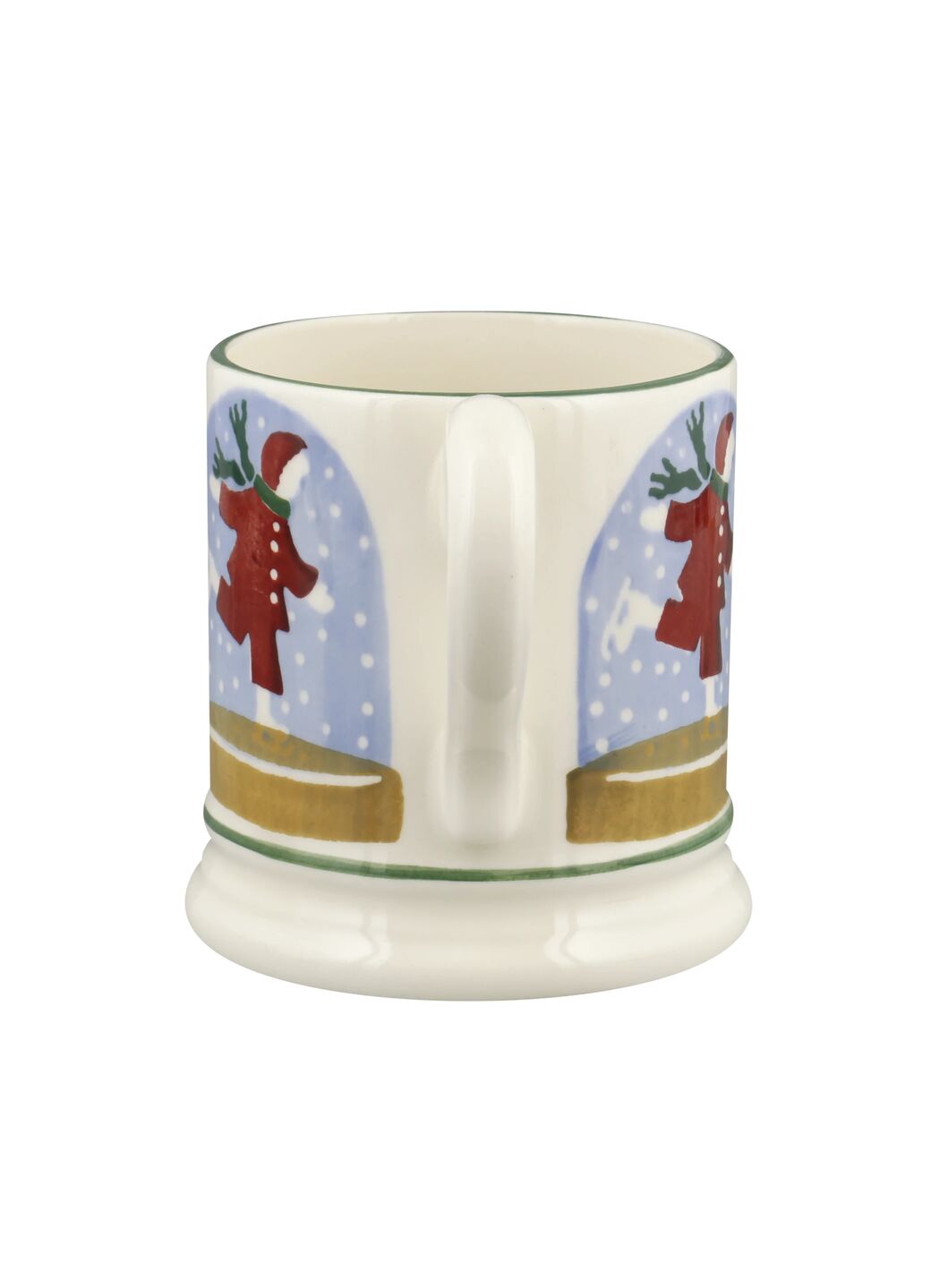 Ice Skater Snow Globe 1/2 Pint Mug