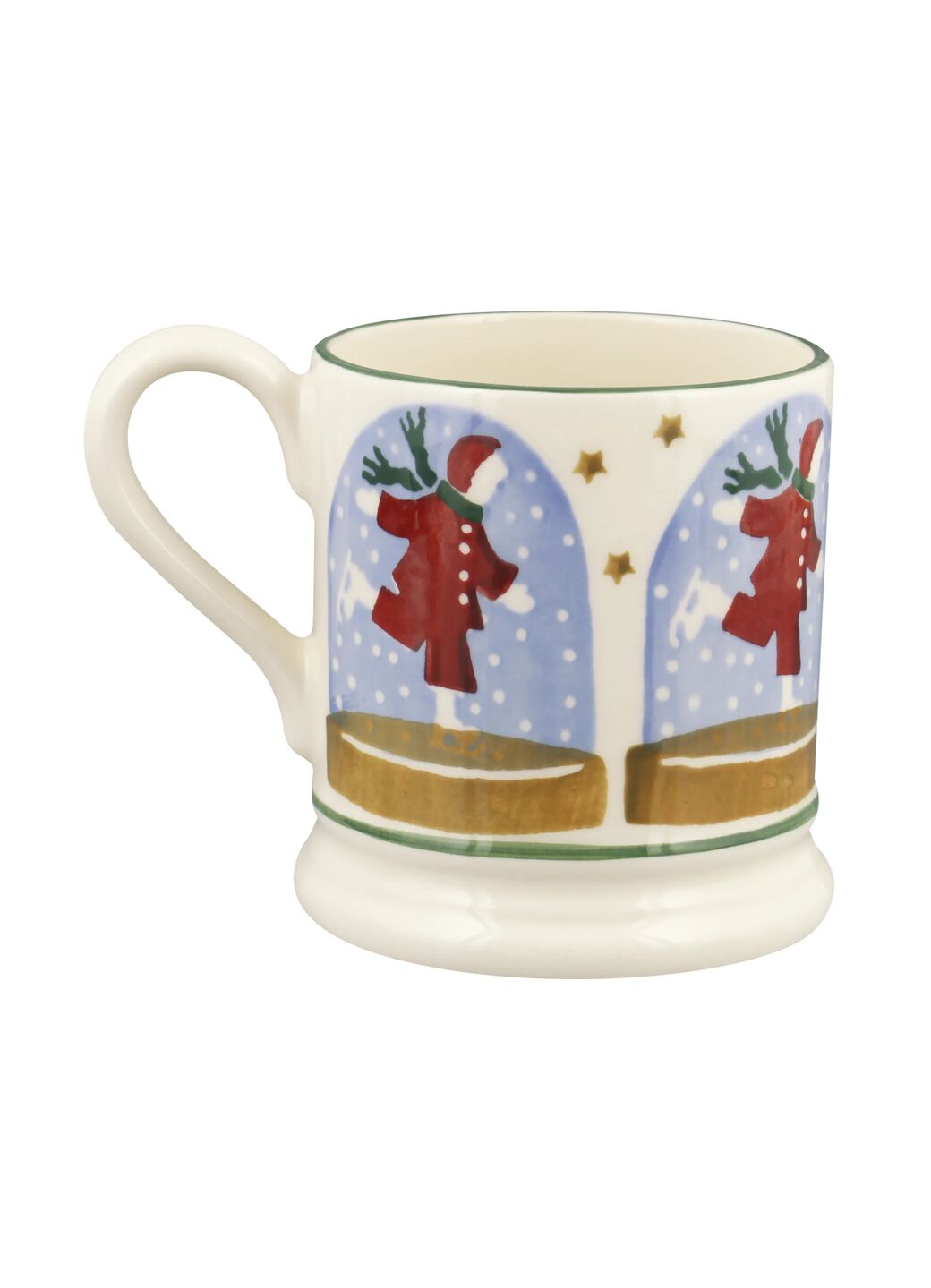 Ice Skater Snow Globe 1/2 Pint Mug
