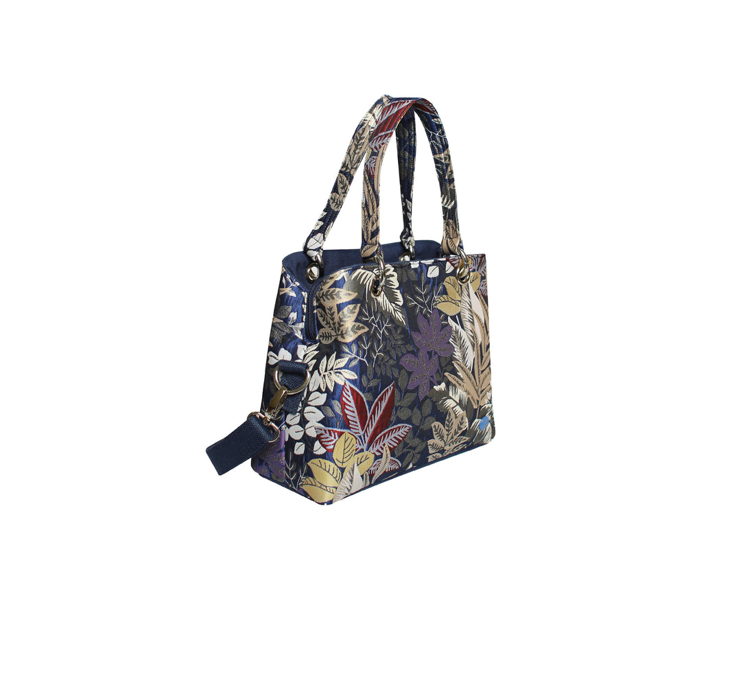 Spring Jacquard Camille Bag-Navy