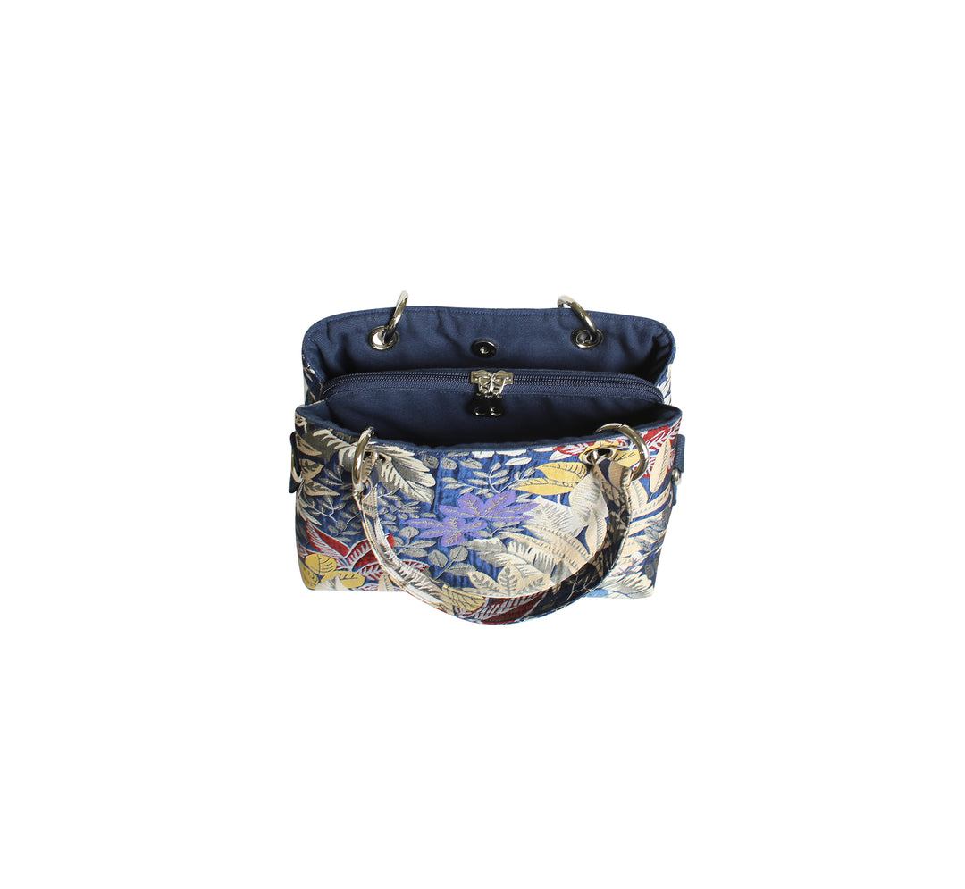 Spring Jacquard Camille Bag-Navy