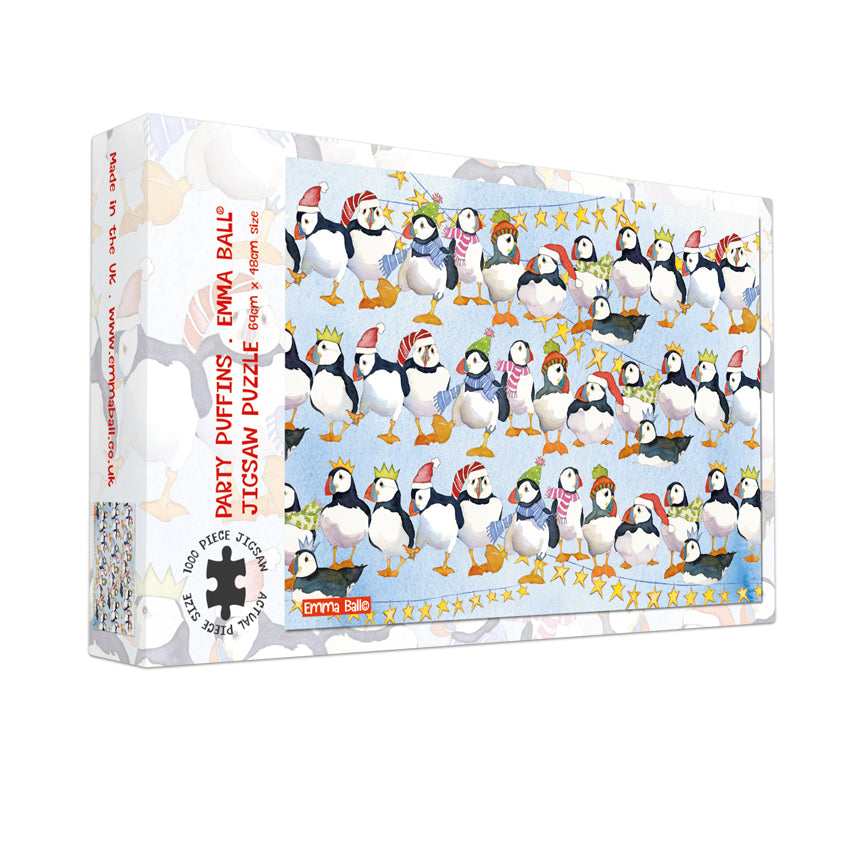 Party Puffins Christmas 1000 Piece Jigsaw Puzzle