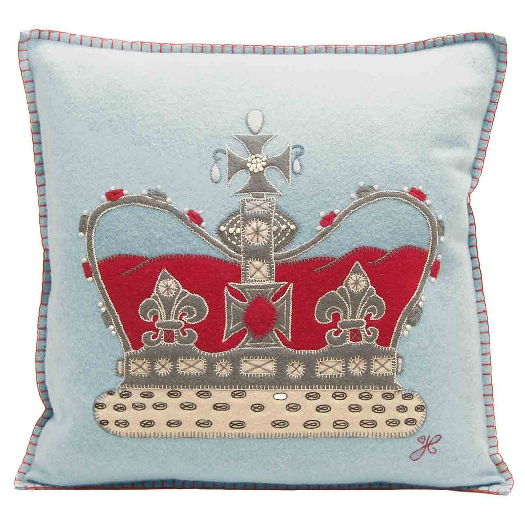The Crown Pillow - Duck Egg Blue
