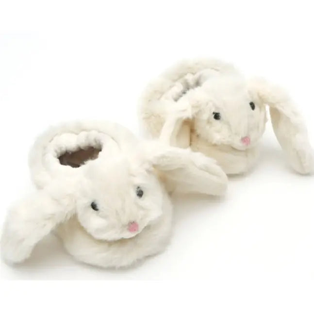 Cream Bunny Plush Baby Slippers
