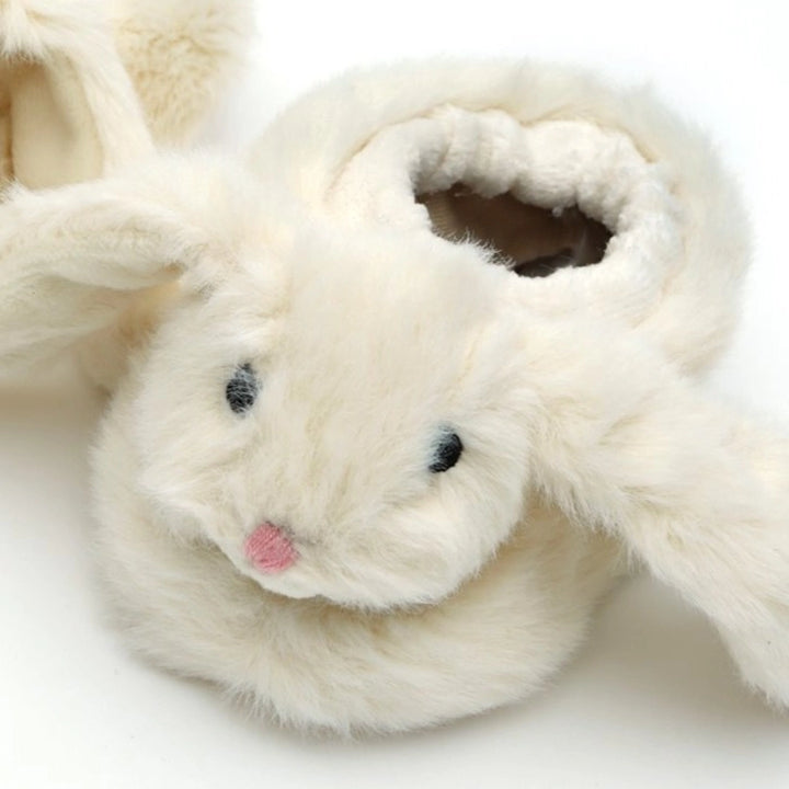Cream Bunny Plush Baby Slippers