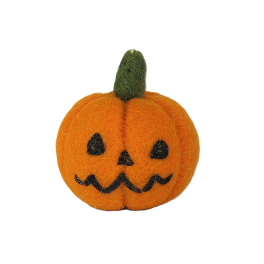 Halloween Pumpkin With Face Felt Decoration