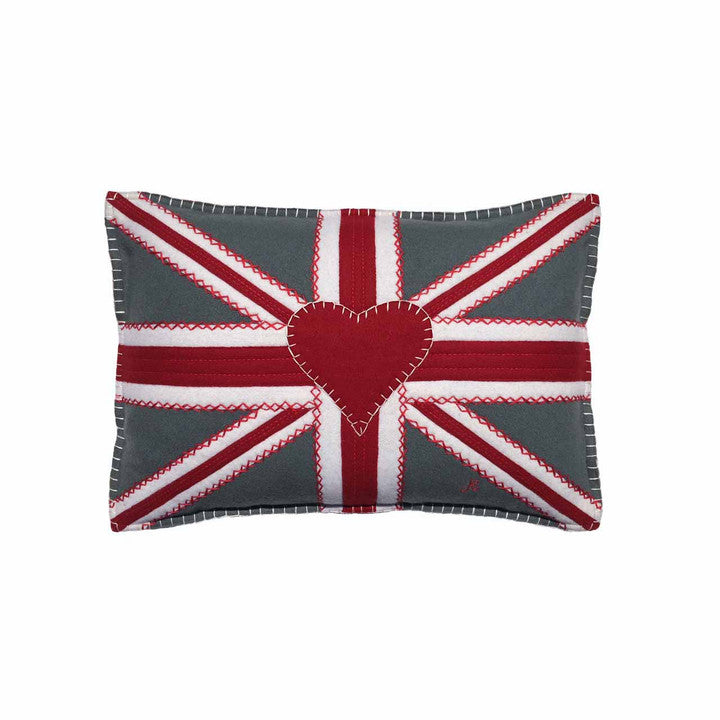 Union Jack Small Crunch Cushion - Grey