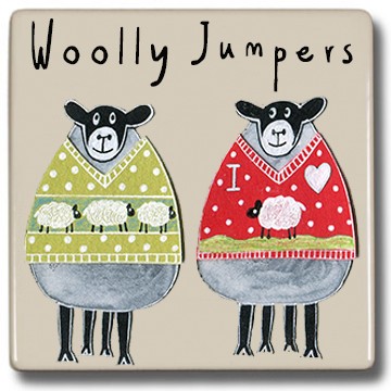 Woolly Jumpers Coaster by Moorland Pottery