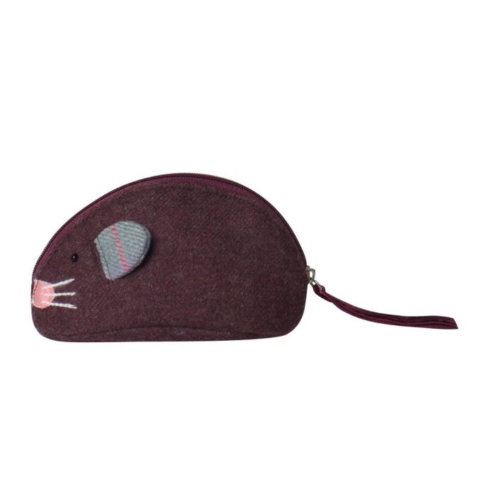Plum Wool Juniper Mouse Purse