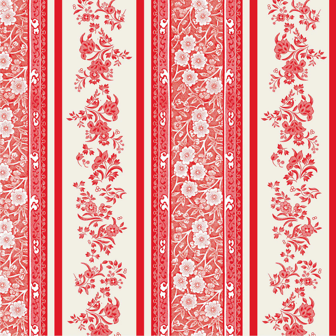 Red Burleigh Stripe Paper Napkins