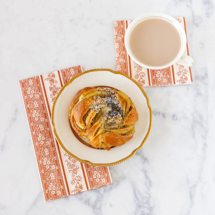 Pumpkin Burleigh Stripe Paper Napkins