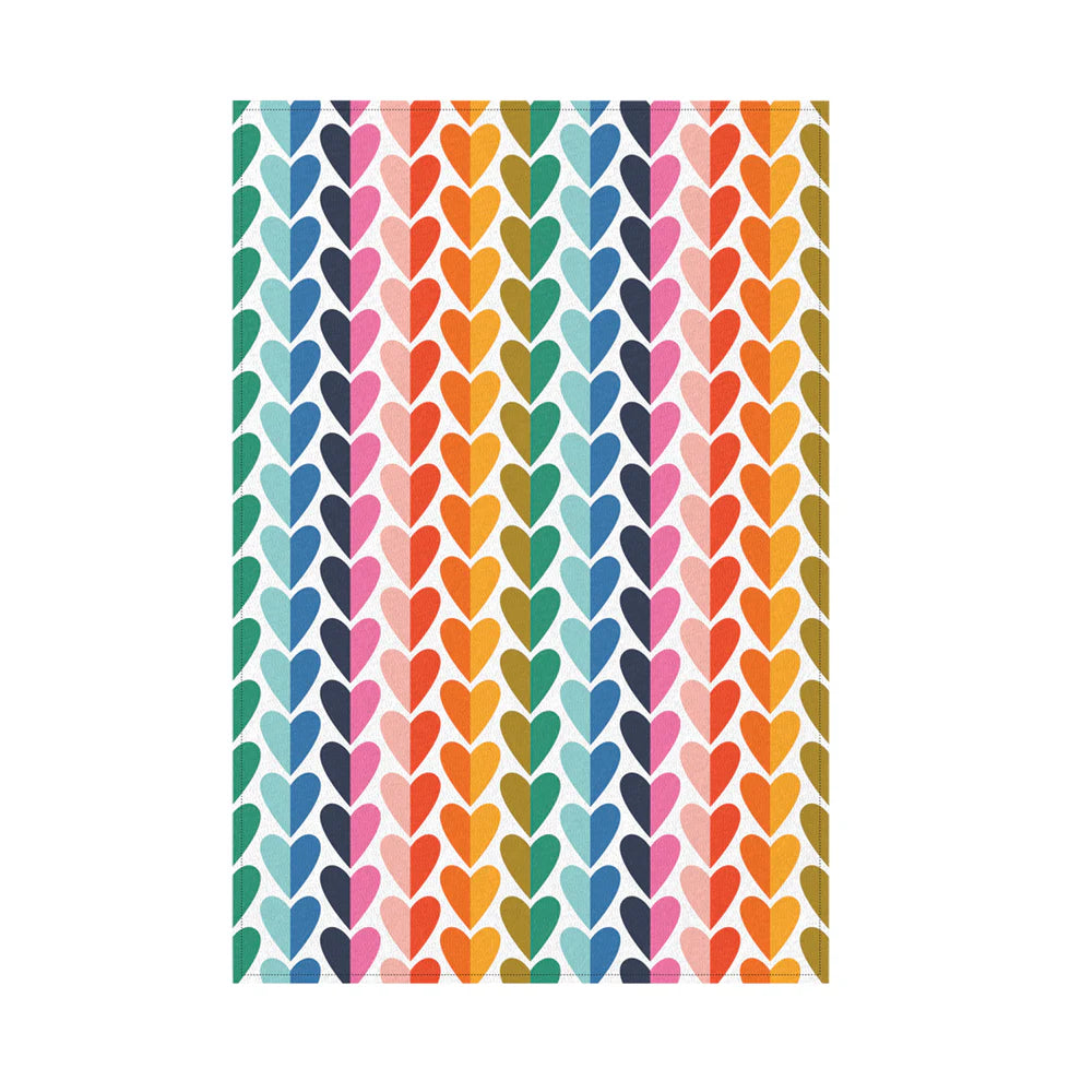 Hearts Tea Towel by Kate Rhees