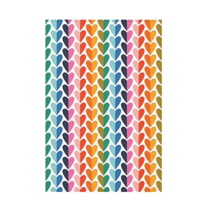 Hearts Tea Towel by Kate Rhees