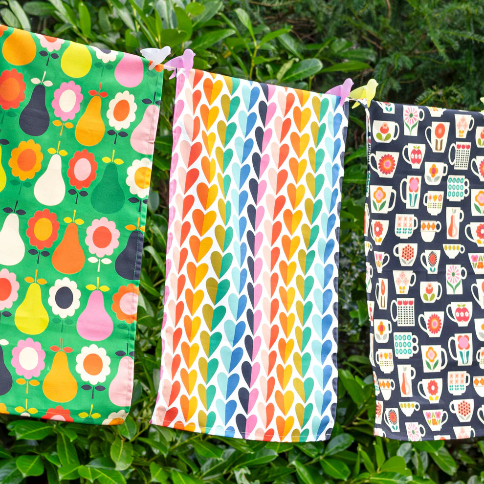 Teacups Towel by Kate Rhees