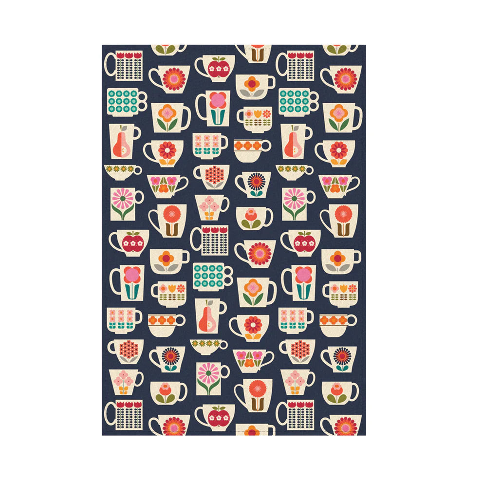 Teacups Towel by Kate Rhees
