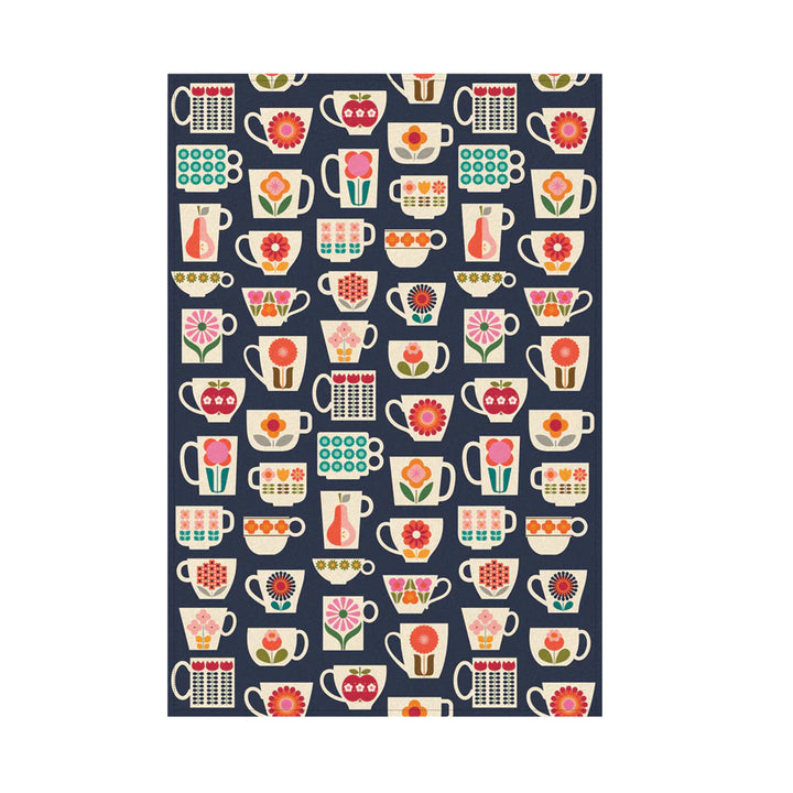 Teacups Towel by Kate Rhees