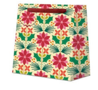 Kate Rhees Cream Poinsettia Medium Gift Bag