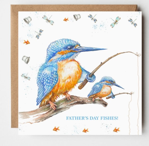 Kingfisher Fishes Father's Day Card