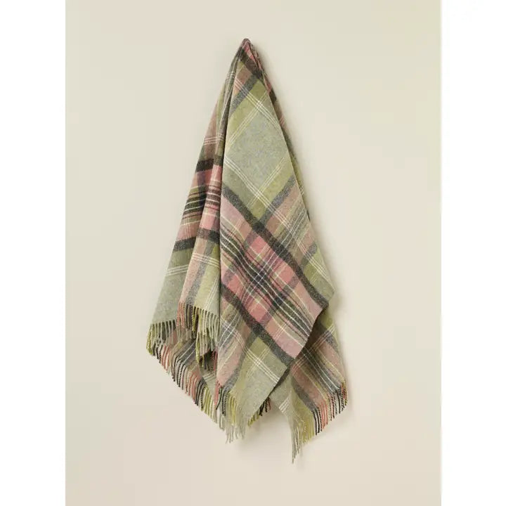 100% Shetland Wool Throw Blanket - Kintyre Green